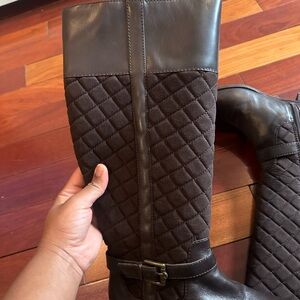 Chic Quilted Dark Brown Boots